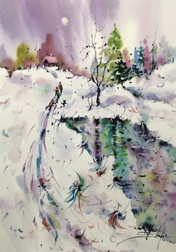 Peinture originale aquarelle