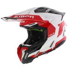 Casque Airoh Twist 3.0 MX fantaisie noir brillant blanc rouge