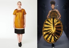 MARINA RINALDI MR 23 16 GOLD BLACK COLORBLOCK SHIFT DRESS Italian Runway XXL 16w