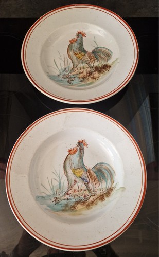Assiettes coq amand - au,