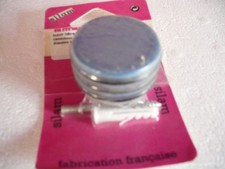 Butoir de porte hêtre laqué bleu nuit caoutchouc noir diamètre 41 mm