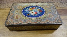 OLD BISCUIT BOX D.B.F. DELIGHT BELLE FRANCE EMAUX STORAGE BOX