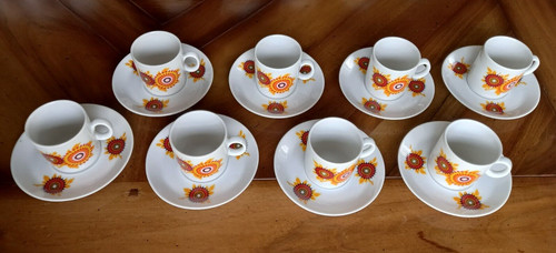 Lot tasses café soucoupe - 8,