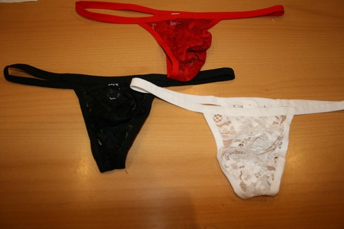 Strings homme rouge blanc et - strings,