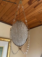 Original Balloon Suspension Tassels Glass Bronze Brass 1900 Style L XVI