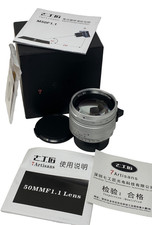 7Artisans DJ-Optical 50mm f1.1 Lens Silver Noctilux Leica M 6-Bit Mount, MINTY