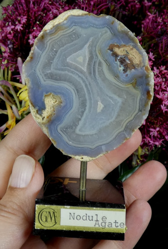 Géode agate bleu naturel - agate,