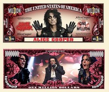ALICE COOPER BILLET MILLION DOLLAR! HARD ROCK HEAVY METAL SHOCK ROCK HORREUR RIP