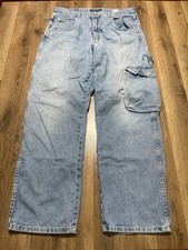 Bangersjeans Jeans, Men's Size 34x30.5, Blue, Denim, Cargo Baggy Jeans