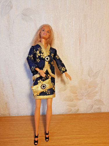Tailleur jupe noir doré - et,