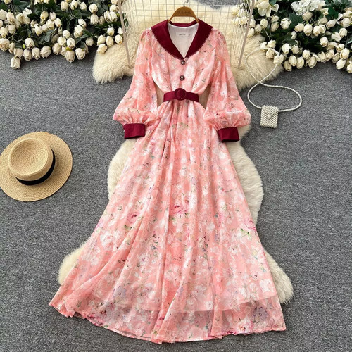 Robe longue femme rose - femme,