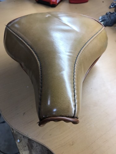 Bicycle seat tan leather - seat,