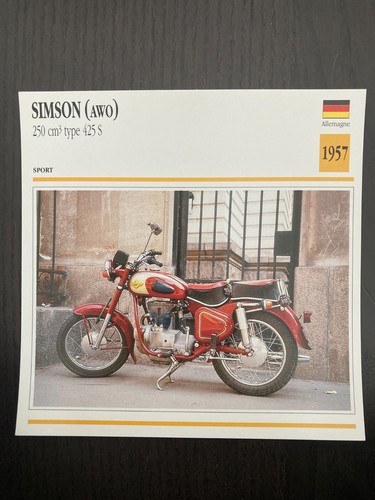 Carte fiche moto collection - carte,