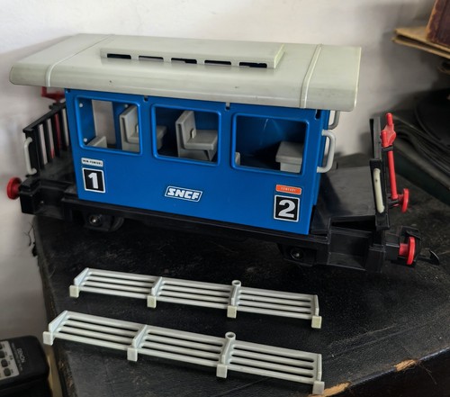 Playmobil train wagon bleu - wagon,