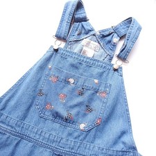 Vintage Mandal Bay Bib Overalls XL Blue Denim Jean Chicken Hen Print Cotton Farm