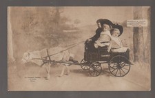South Bend INDIANA RPPC 1908 ADVERTISING Goat Cart STUDEBAKER WAGONS Jr. Wagon