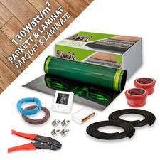 Electric underfloor heating set for laminate and parquet