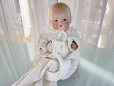 Poupée d'artiste ancienne poupée tête porcelaine de collection 40 cm état voi...