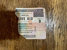 Original Live Aid Concert Ticket Stub 13th July 1985, Wembley Stadium
