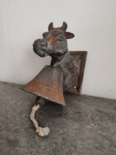 Cast iron cow head bell. Door Or Exterior. Vintage