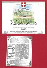 121-41 Savoy Wine Label Cruet Rosé Cave des VINS FINS 73800 CRUET
