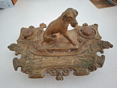 Encrier bronze chien - ?,