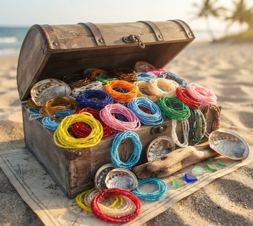 Lot 100 bracelets perles - bracelets, de
