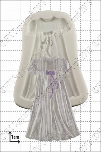 Moule silicone baptême robe - silicone,