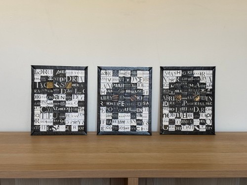 Tableau collage triptyque - collage,