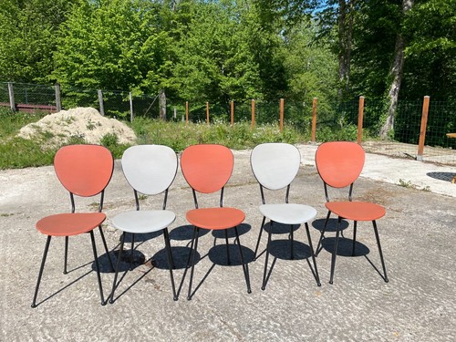 Lot chaise en fer - 5,