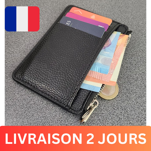 Portefeuille cuir noir - , compact