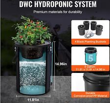 Système de Culture Hydroponique DWC Eau Profonde Goutte à Goutte 4 Seaux