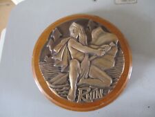 BRONZE ON WOOD MOUTHPIECE BUILDING RHINE SUPPORT signed AUX FONDEURS REUNIS