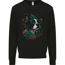 Un Chien Boston Terrier Enfants Pull