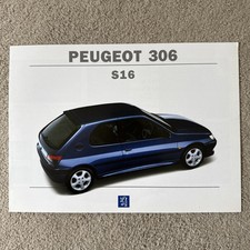 Peugeot 306 S16 UK Car Sales Leaflet Information Sheet Brochure