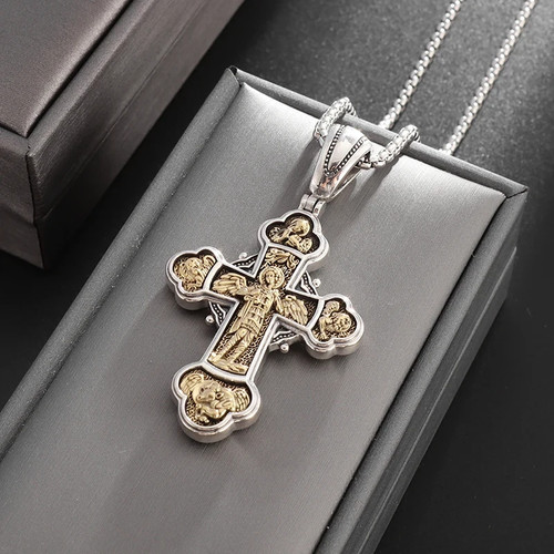 Chaîne croix acier - ✝️,