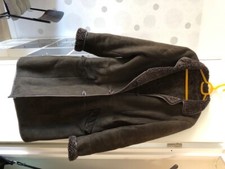 veste femme (taille 38) cuir mouton retourné  - marron  - bon état