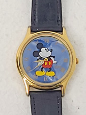 Lorus Disney Mickey Blue Faux Pearl Watch V500-7A30 Round 34mm New Battery