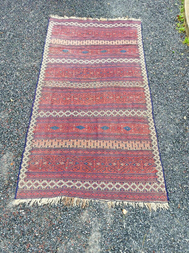Ancien tapis kilim fait main - ancien,