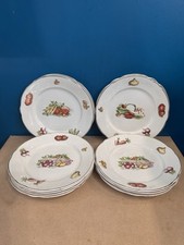 lot of 12 VEGETABLE VEGETABLE GARDEN DECOR FLAT PLATES - K G LUNEVILLE