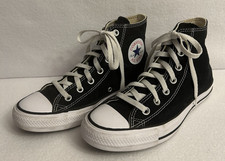 Converse Chuck Taylor All Star Unisex Black Hi Top Shoes W-8, M-6