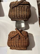 OLD SMALL BASKET Lo of 2 WICKER DOLL DINETTE CHILD TOY OLD BASKET