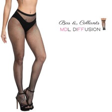 Collant résille noir taille