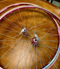 MAVIC HELIUM Red Wheelset Tubular Exc. Cond.  W/ Vittoria Corsa CX Tires & QRs