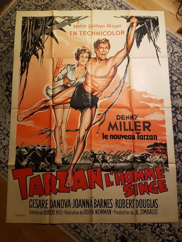 Affiche litho 1959 tarzan - affiche,