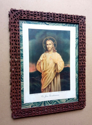 Rare cadre religieux - en, bois