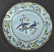 Paris 19th Century Birds Butterflies Grasshopper Porcelain Plate Signed MB