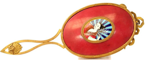 Miroir main doré - miroir, a