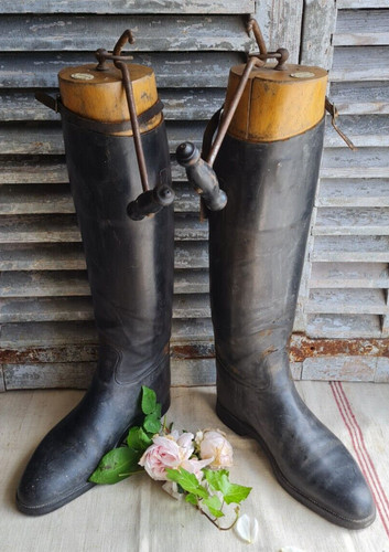 Anciennes bottes cuir - anciennes,