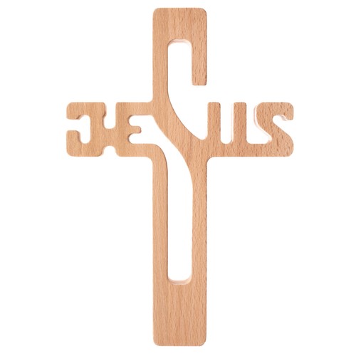 Croix suspendue en bois avec